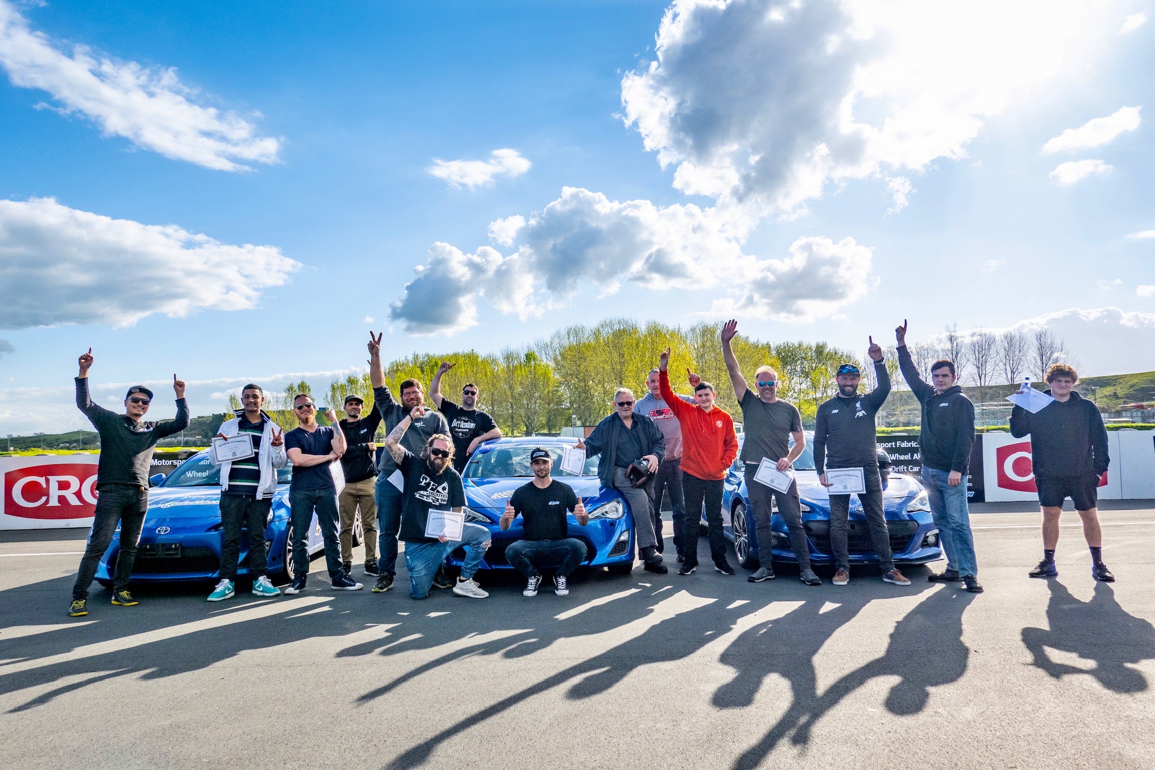 Drivers at a Drift Academy event